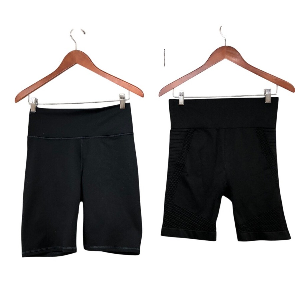 Fabletics Marika Biker Shorts Womens Large Black Compression High Waisted Lot 2